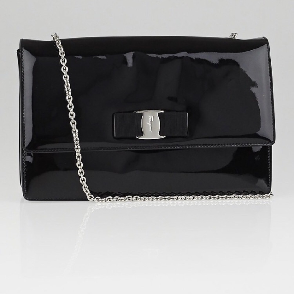 Salvatore Ferragamo Patent Vara Ginny Bag